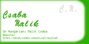 csaba malik business card